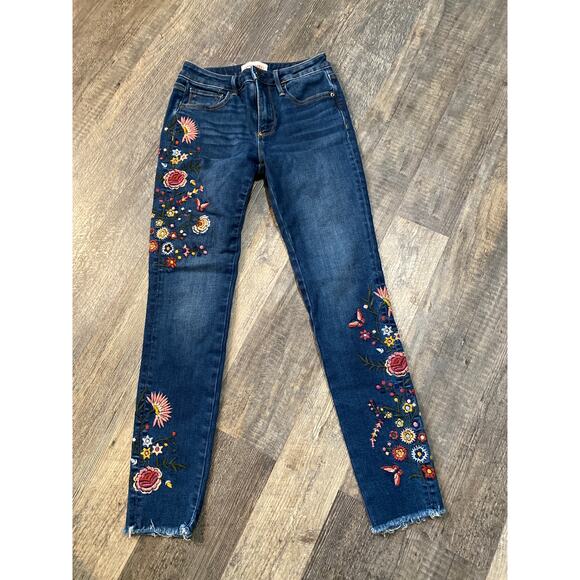 DRIFTWOOD by Free People Jackie Embroidered Jeans Size W25/L28 - Picture 1 of 8